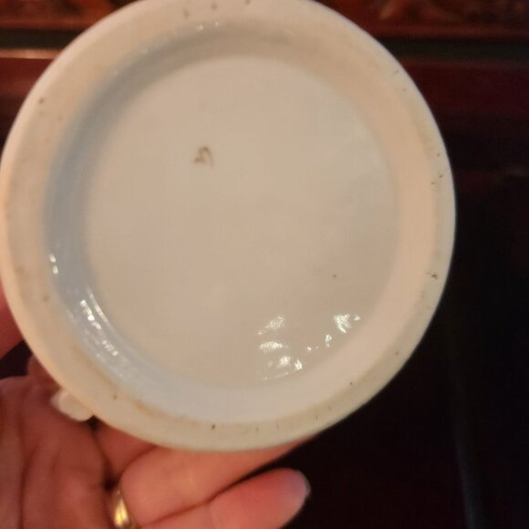 Antique Victorian Shaving Scuttle Mug with Hand-Painted Floral Design Farmhouse - Picture 7 of 7